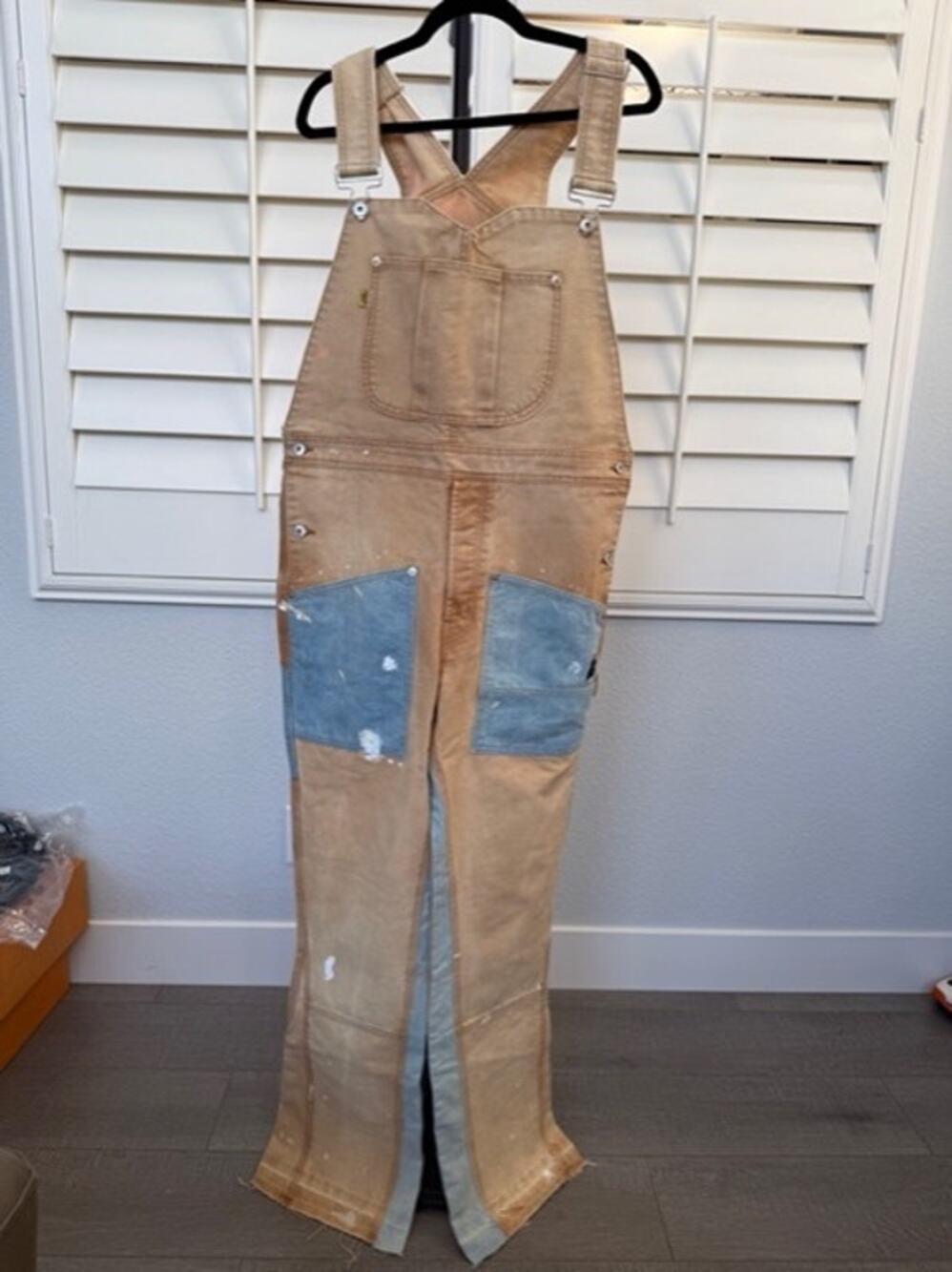 Gallery Dept. Distressed Panelled Carpenter Overalls – Size Large – Made in USA